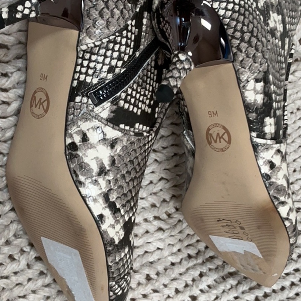 Michael Kors Black and Gray Snakeskin Ankle Boots - Picture 4 of 5